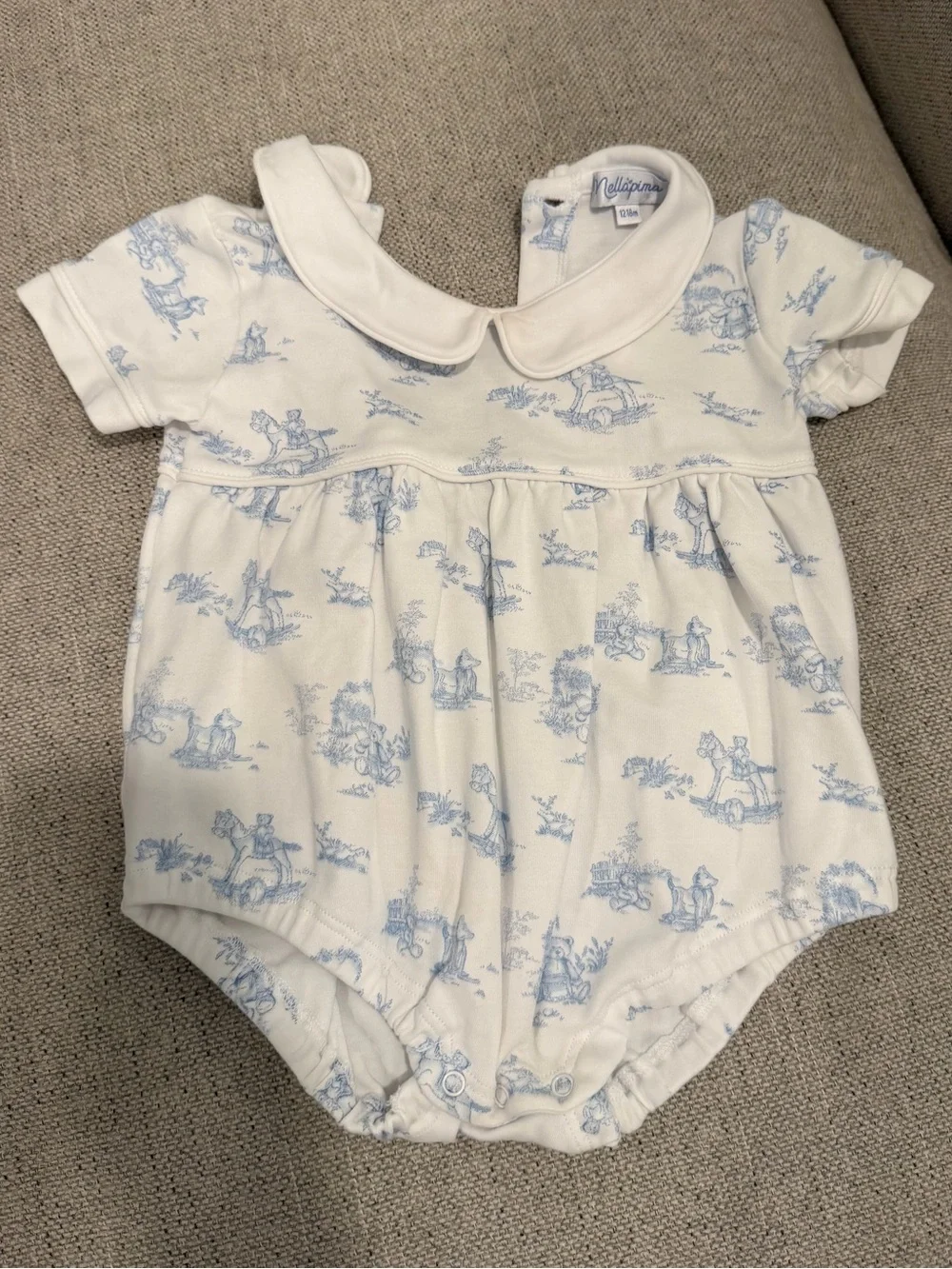 Nellapima Toile Collared Bubble 12/18M EUC